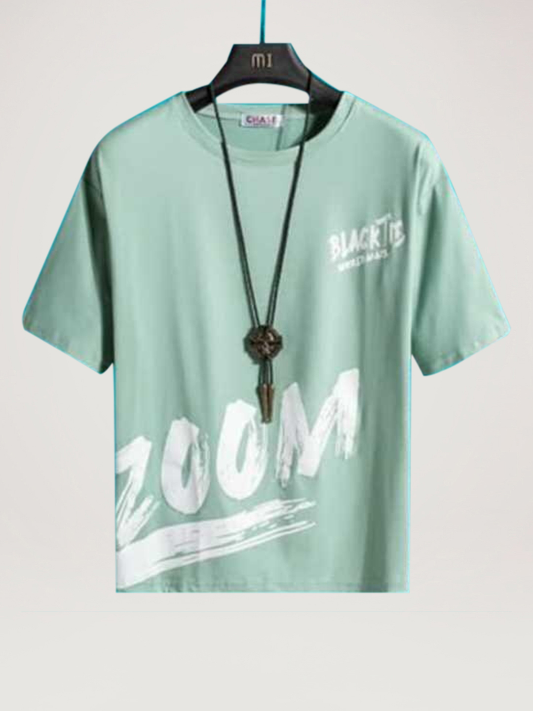 Men's Half Sleeves Printed T-shirt (Aqua Blue, M) (SVG-121)